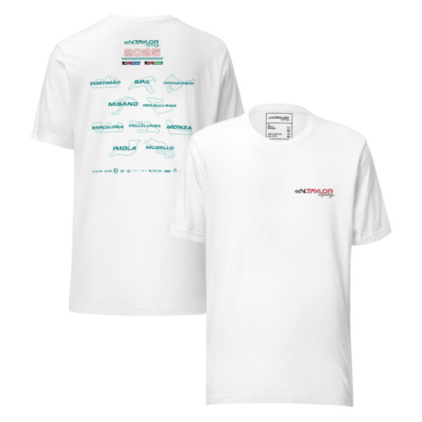 NTaylor Racing, 2025 TCR Tracks - Unisex t-shirt, White - Image 6